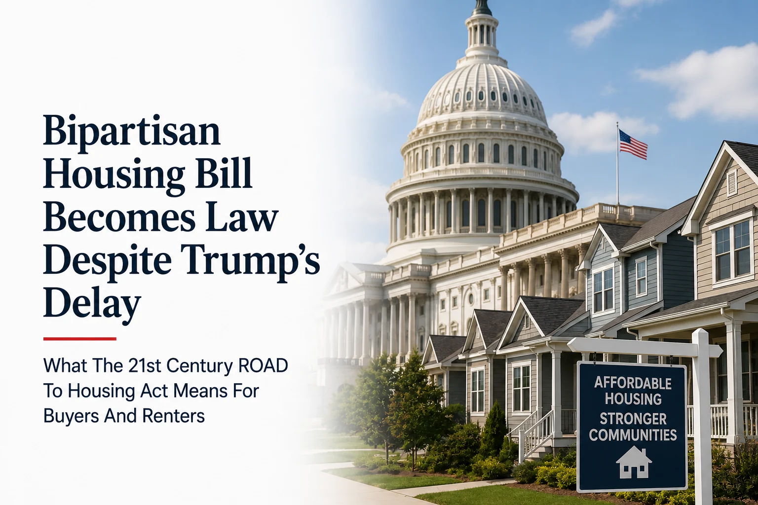 Bipartisan Housing Bill Becomes Law Despite Trump’s Delay: What The 21st Century ROAD To Housing Act Means For Buyers And Renters