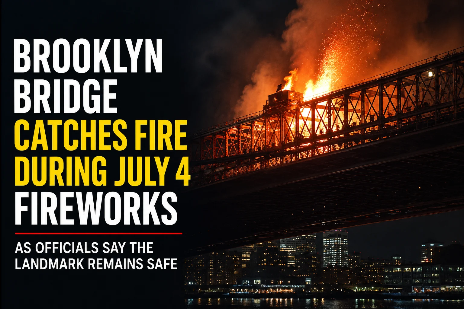 Brooklyn Bridge Catches Fire During July 4 Fireworks As Officials Say The Landmark Remains Safe